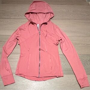 Love tree pink athletic leisure zip up hooded jacket size medium